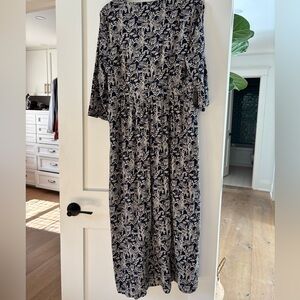 Seasalt Cornwall Long Floral Navy Dress, 10